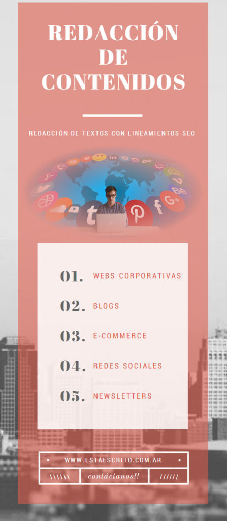 Infografía redacción de contenidos digitales